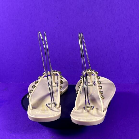 Juicy‎ Couture Women's Beige Jelly Rhinestone Thong Flip Flops Shoe Size 10 - Picture 4 of 8